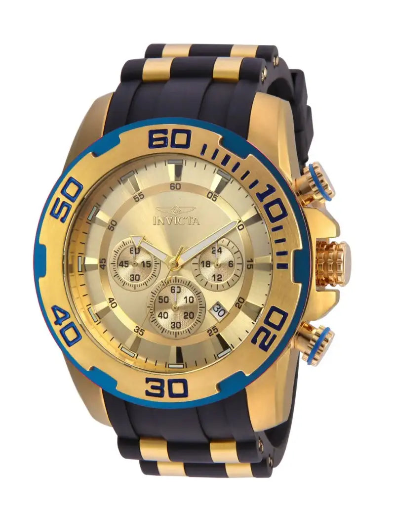 Reloj Invicta pro diver Dorado cronógrafo